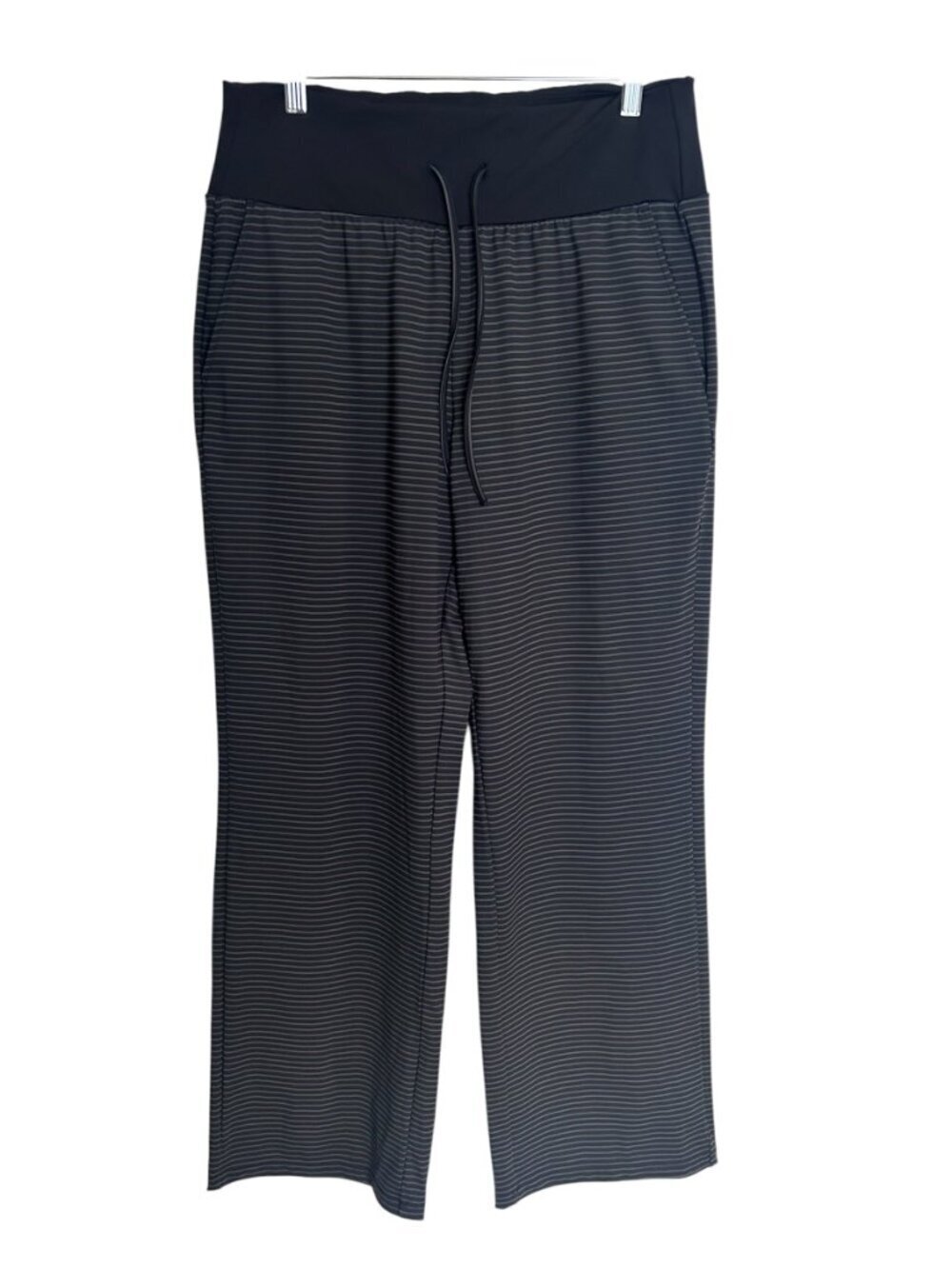 NWT Halara High Waisted Tummy Control Drawstring Straight Leg Stripe Pant Large